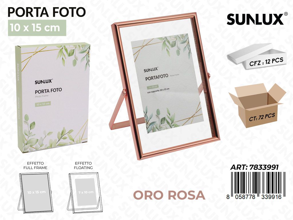 Sunlux Portafoto c/ Supp. Ororosa 10*15CM