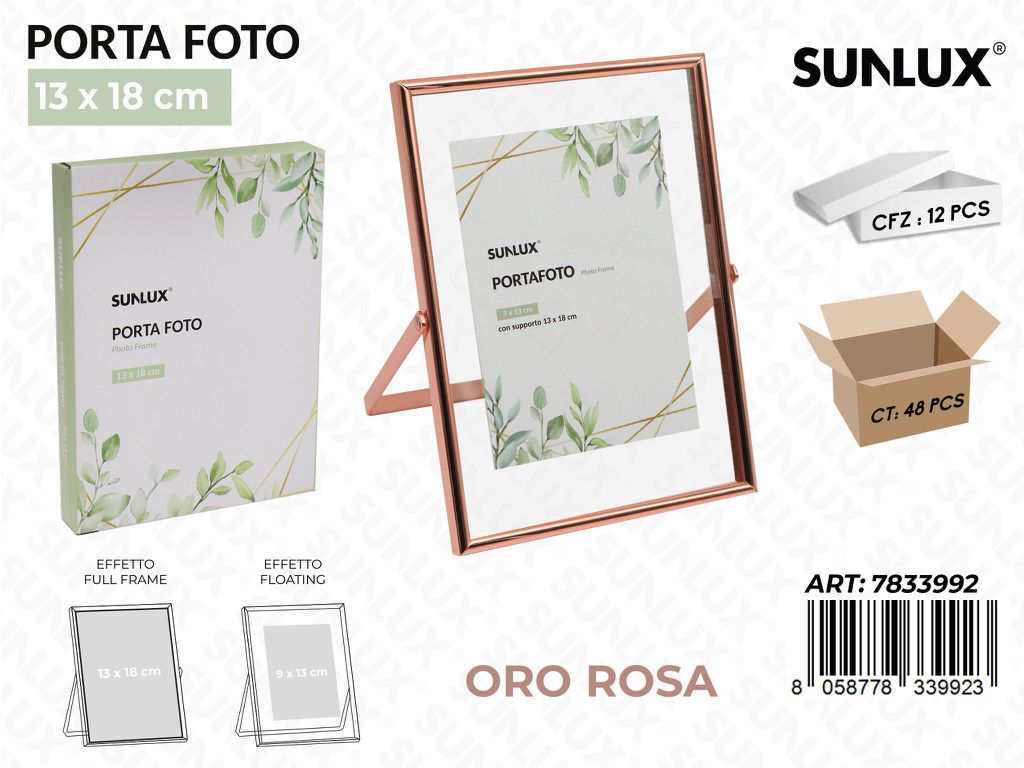 Sunlux Portafoto c/ Supp. Ororosa 13*18CM