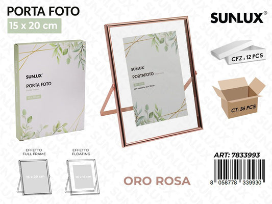 Sunlux Portafoto c/ Supp. Ororosa 15*20CM