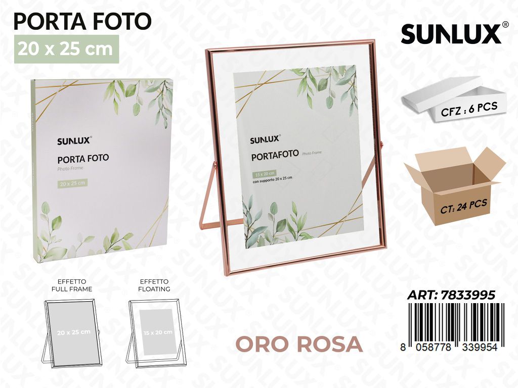 Sunlux Portafoto c/ Supp. Ororosa 20*25CM