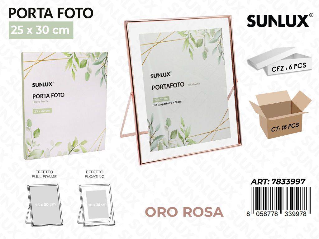 Sunlux Portafoto c/ Supp. Ororosa 25*30CM