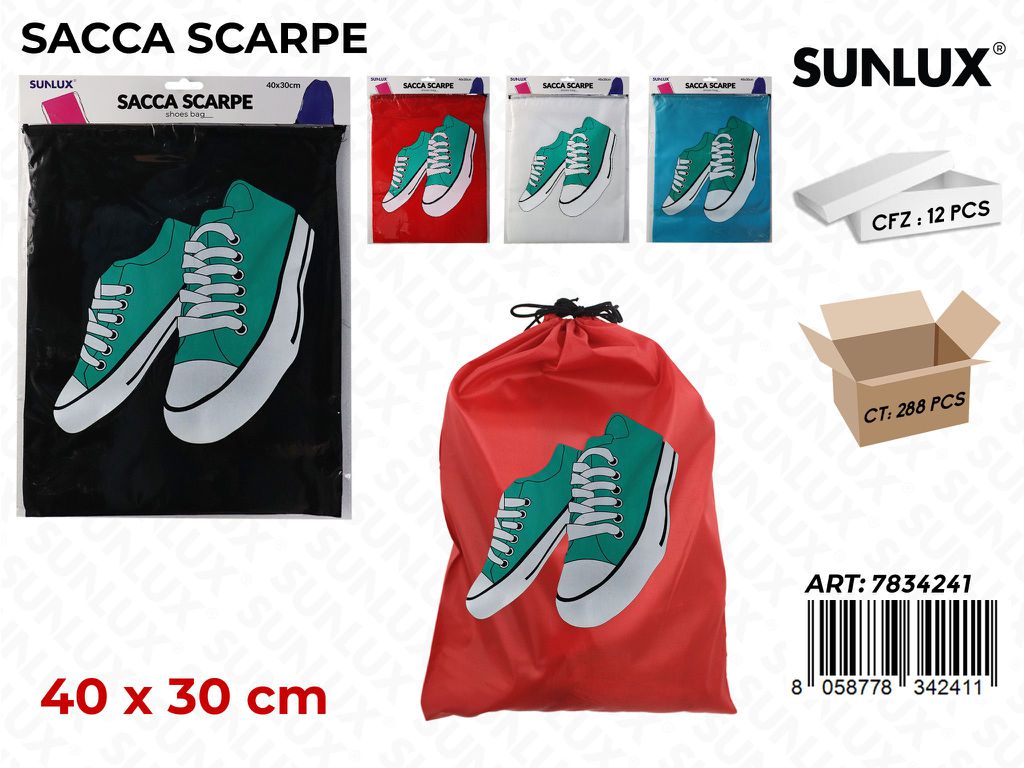 SACCA SCARPE COL. ASS. 40*30CM /PZ DA 12**