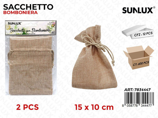 Sacchetto per Bomboniere Lino 2PCS 15*10CM