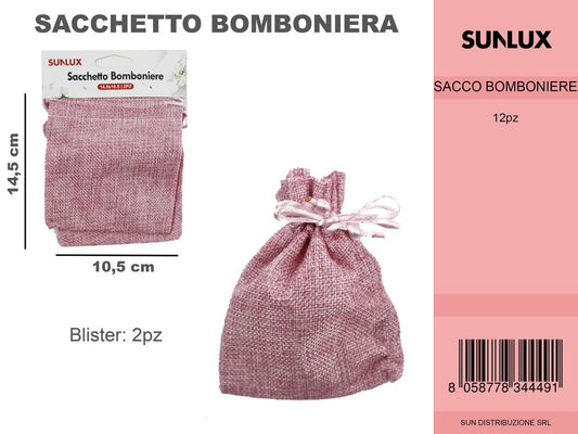 Sacchetto Bomboniere 2PSC Rosa
