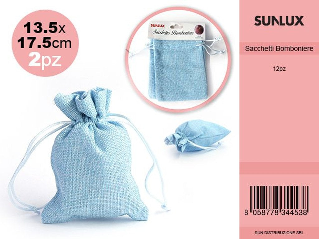 Sacchetto Bomboniere 2PSC Celeste