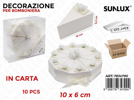 Kit 10 Scatole Portaconfetti Torta 10*6*5.2CM