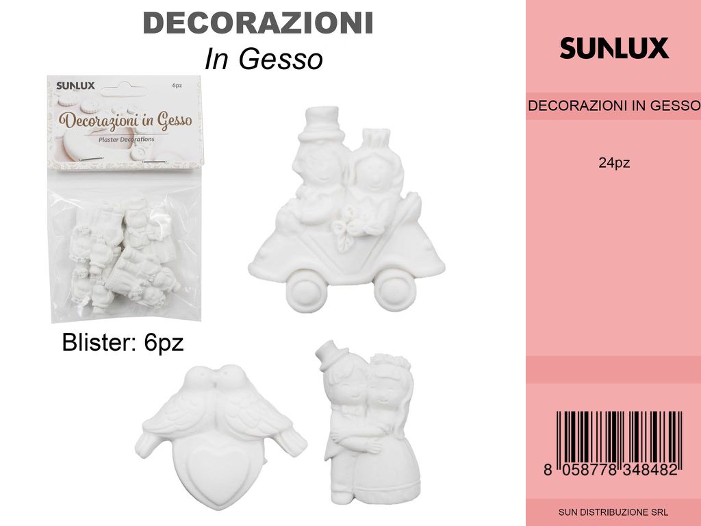 Decorazione in Gesso Ser.sposi 6PC /Pz da 24CFZ