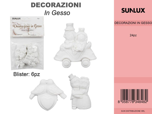 Decorazione in Gesso Ser.sposi 6PC /Pz da 24CFZ