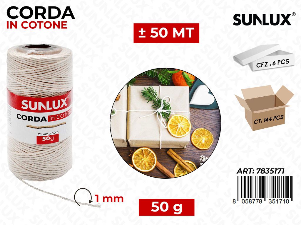 Corda in Cotone 1MM*50MT