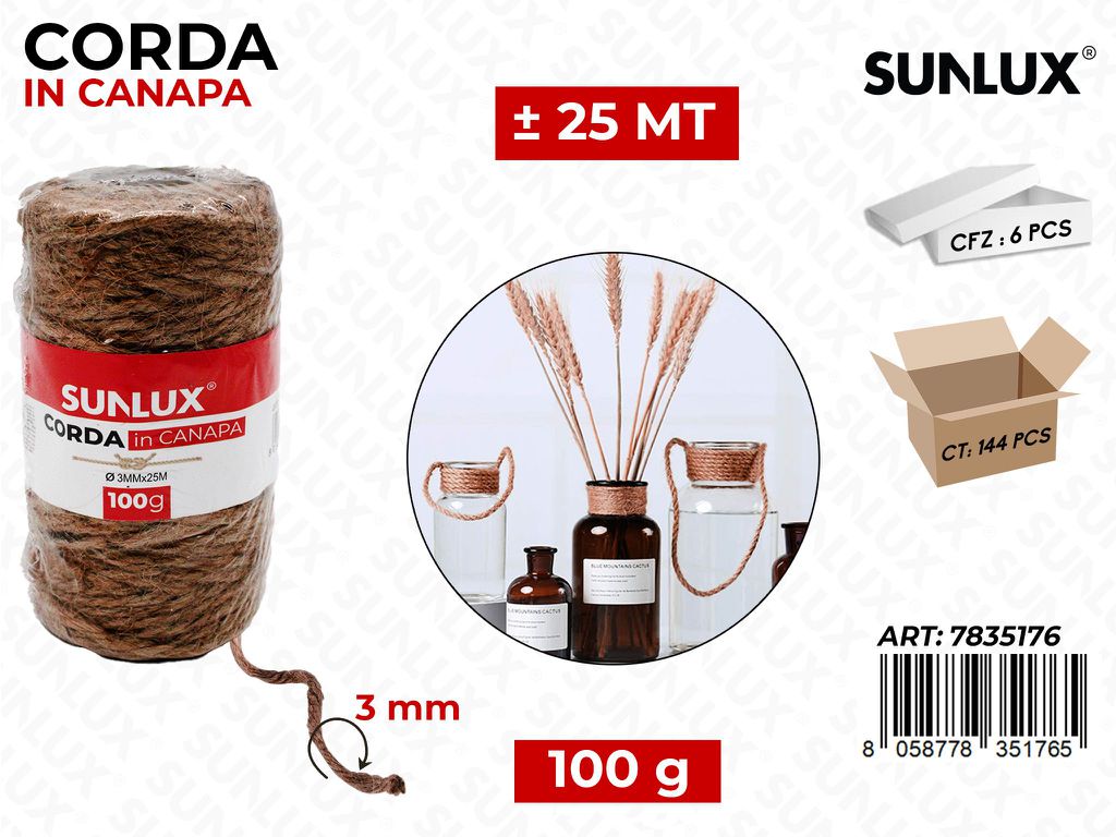 Corda in Canapa 3MM*25MT 100GR