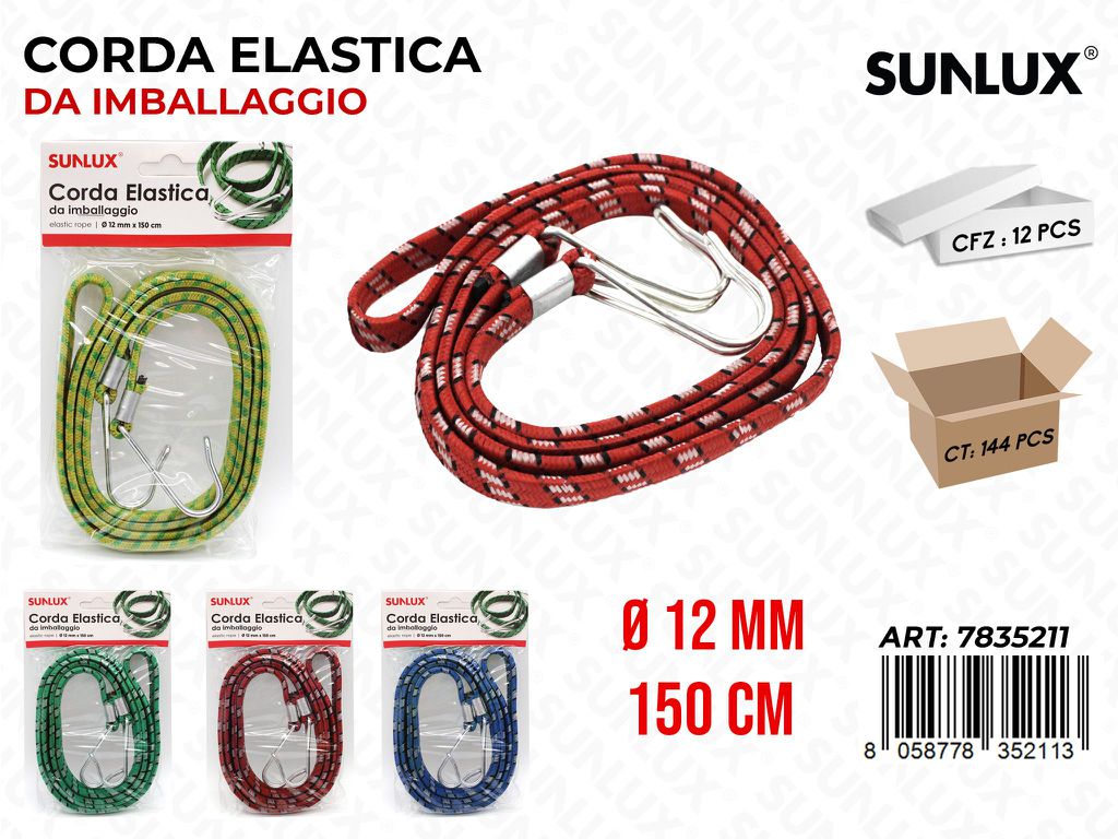 Corda Elastica Imballaggio 12MM*150CM