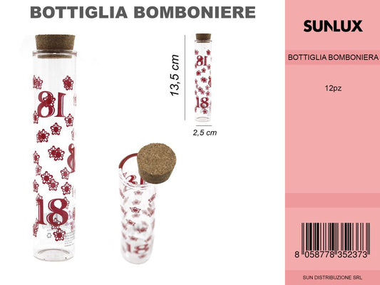 Bottiglia Bomboniere 18 Anni Rosso 13.5*2.5CM