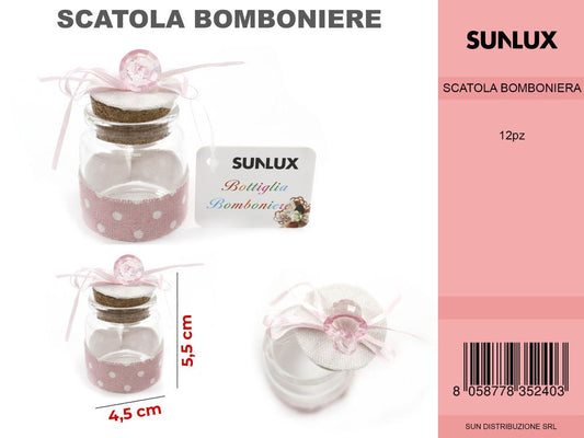 Bottiglia Bomboniere c/Ciuccio Rosa 5.5CM