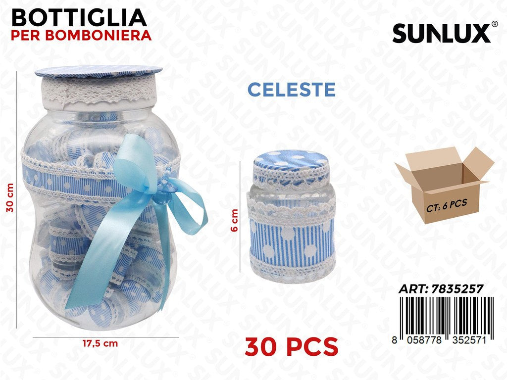 Kit 30PCS Bottiglia Bomboniere Baby Celeste 30*17.5CM