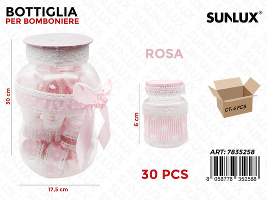 Kit 30PCS Bottiglia Bomboniere Baby Rosa 30*17.5CM