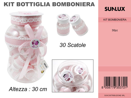 Kit 30 Pc Bomboniere in Biberon Rosa 30CM