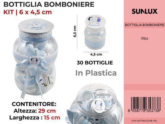 Kit 30 Pc Bomboniere in Bottiglia Celeste 29*15CM