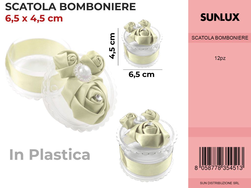 Scatola Bomboniere Avana Rotonda 6.5*4.5CM