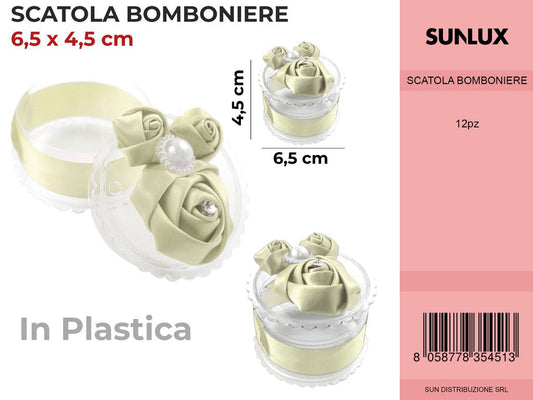 Scatola Bomboniere Avana Rotonda 6.5*4.5CM