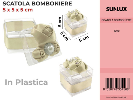 Scatola Bomboniere Avana Quadrata 5*5*5CM