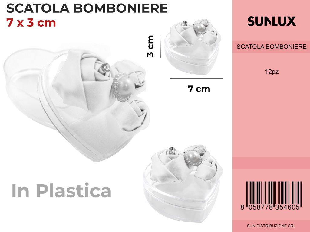 Scatola Bomboniere Bianca Cuore 7*3CM