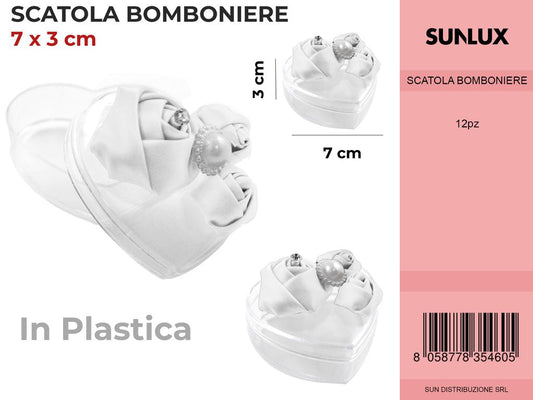 Scatola Bomboniere Bianca Cuore 7*3CM