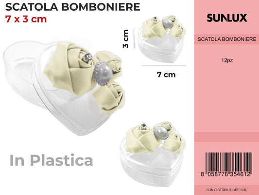 Scatola Bomboniere Avana Cuore 7*3CM