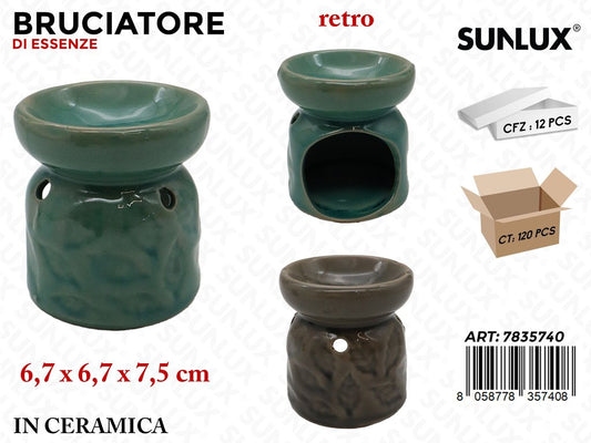 Sunlux Bruciatore di Essenze Ceramica 6.7*6.7*7.5CM Ass.