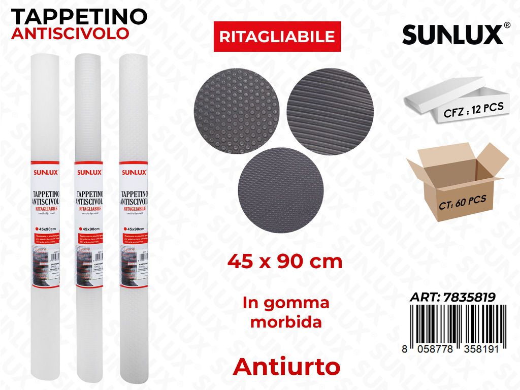 Tappetino Antiscivolo Gomma Ass 45*90CM