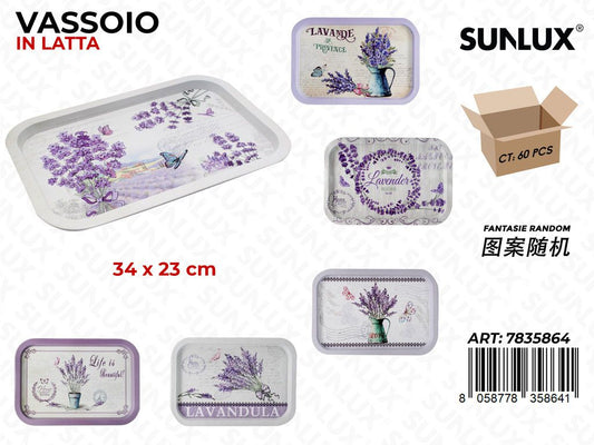Sunlux Vassoio in Latta Lavander 34*23CM