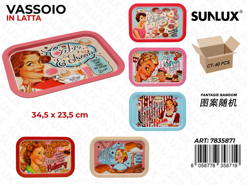 Sunlux Vassoio in Latta Bakery 34.5*23.5CM