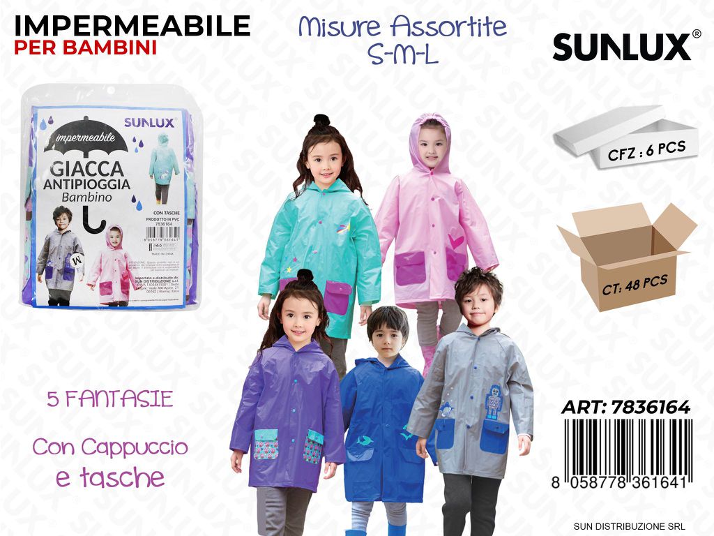 Giacca Antipioggia per Bambini Mis. Ass.