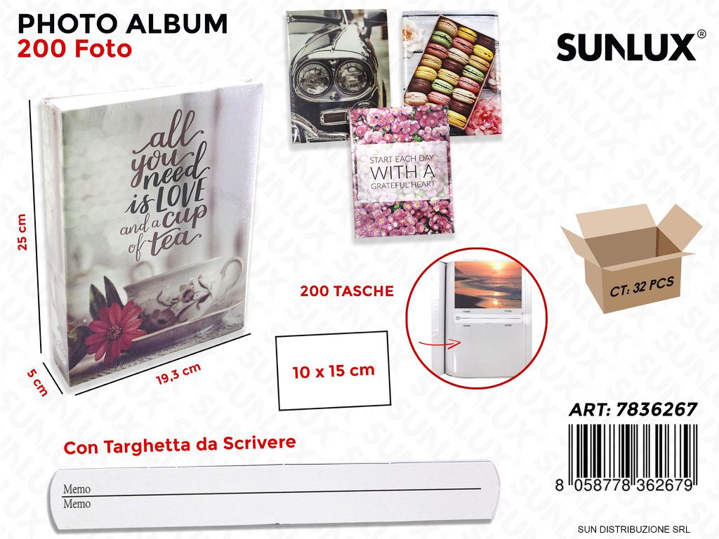 Album Foto 200F. Ass. 19.3*25*5CM / Pz da 4