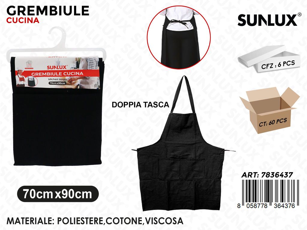 Grembiule Ristorazione Nero 70*90CM