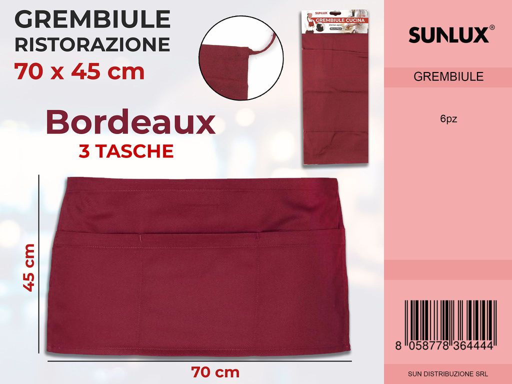Grembiule Ristorazione Bordeaux 70*45CM