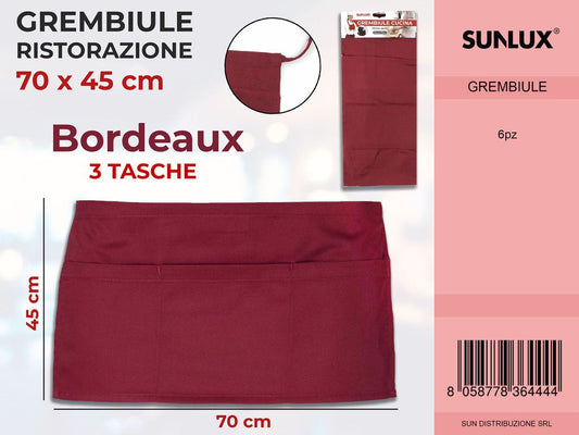 Grembiule Ristorazione Bordeaux 70*45CM