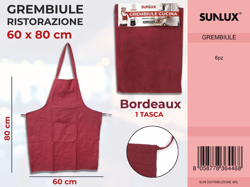Grembiule Ristorazione Bordeaux 60*80CM