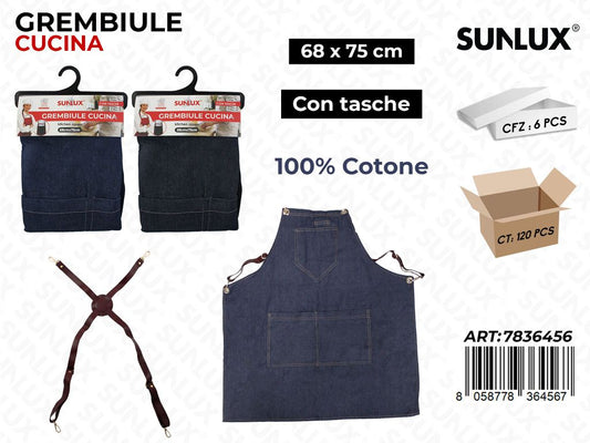 Grembiule da Cucina c/ Tasche 68*75CM