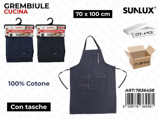 Grembiule da Cucina c/ Tasche 70*100CM