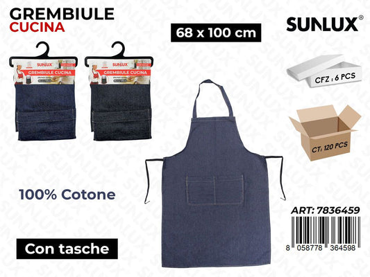 Grembiule da Cucina c/ Tasche 68*100CM