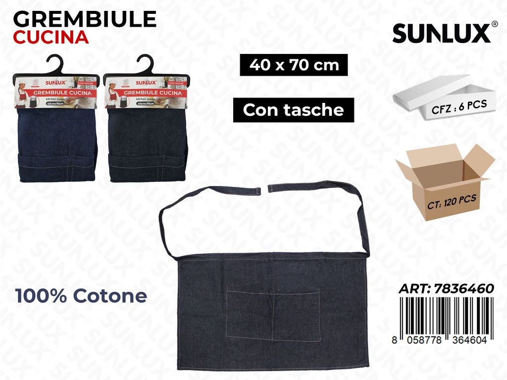 Grembiule da Cucina c/ Tasche 40*70CM