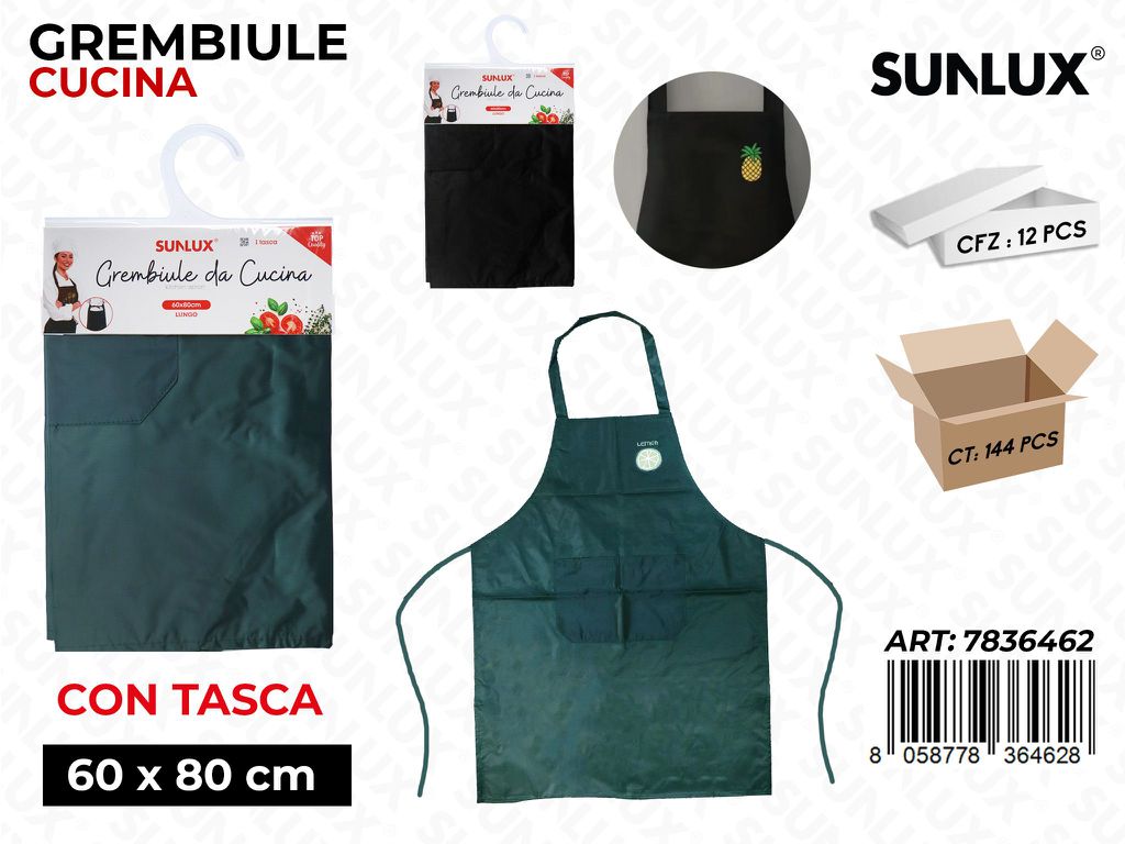 Sunlux Grembiule Cucina c/Tasca Ass. 60*80CM