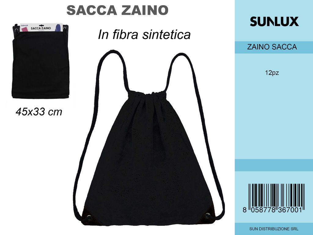 SACCA ZAINO NERO 45*33CM /PZ DA 12**