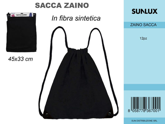 SACCA ZAINO NERO 45*33CM /PZ DA 12**