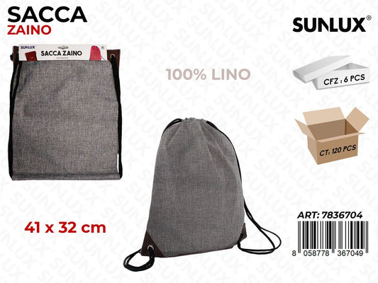 SACCA ZAINO GRIGIO 41*32CM /PZ DA 6**