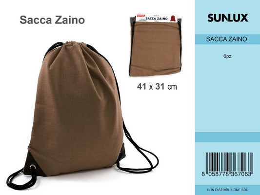 SACCA ZAINO MARRONE /PZ DA 6**CFZ