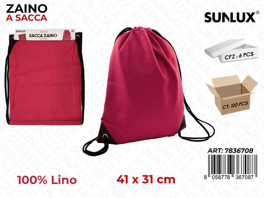 SACCA ZAINO IN LINO 41*31CM /PZ DA 6**