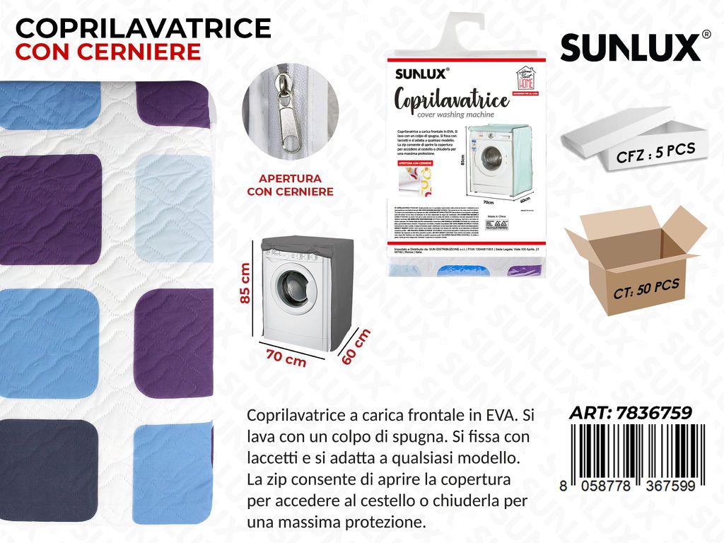 Coprilavatrice Fant. Geometrica 70*85*60 Cm