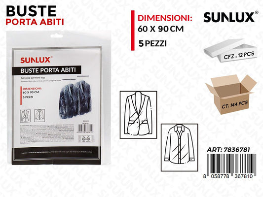 Sunlux Buste Porta Abiti 5PCS 60*90CM