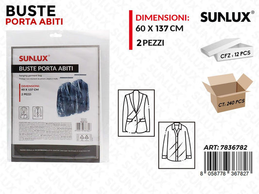 Sunlux Buste Porta Abiti 2PCS 60*137CM